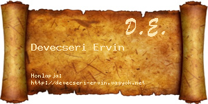 Devecseri Ervin névjegykártya