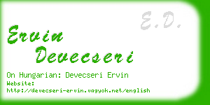 ervin devecseri business card